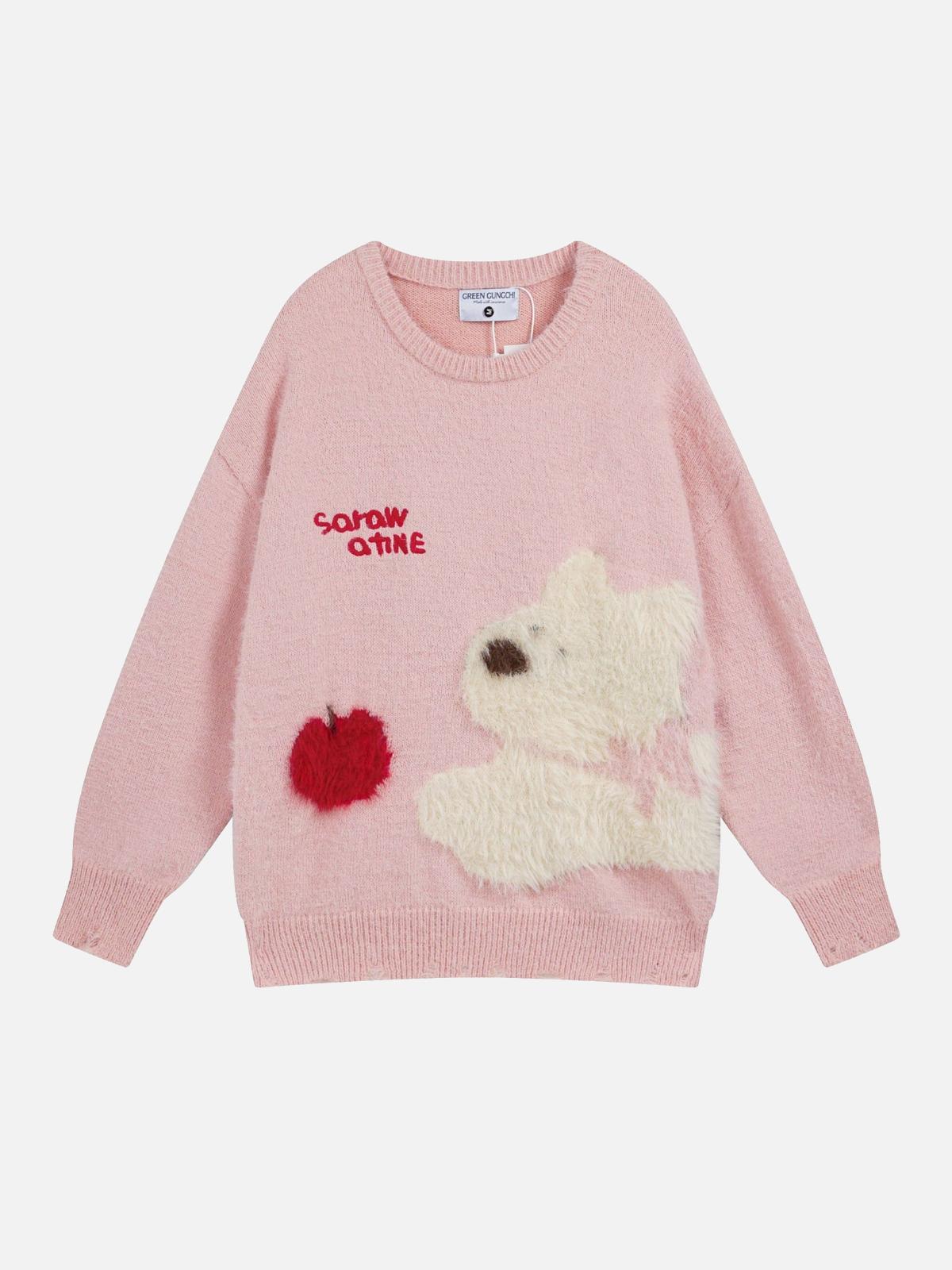 Vintage Cartoon Little Dog Leisure Sweater