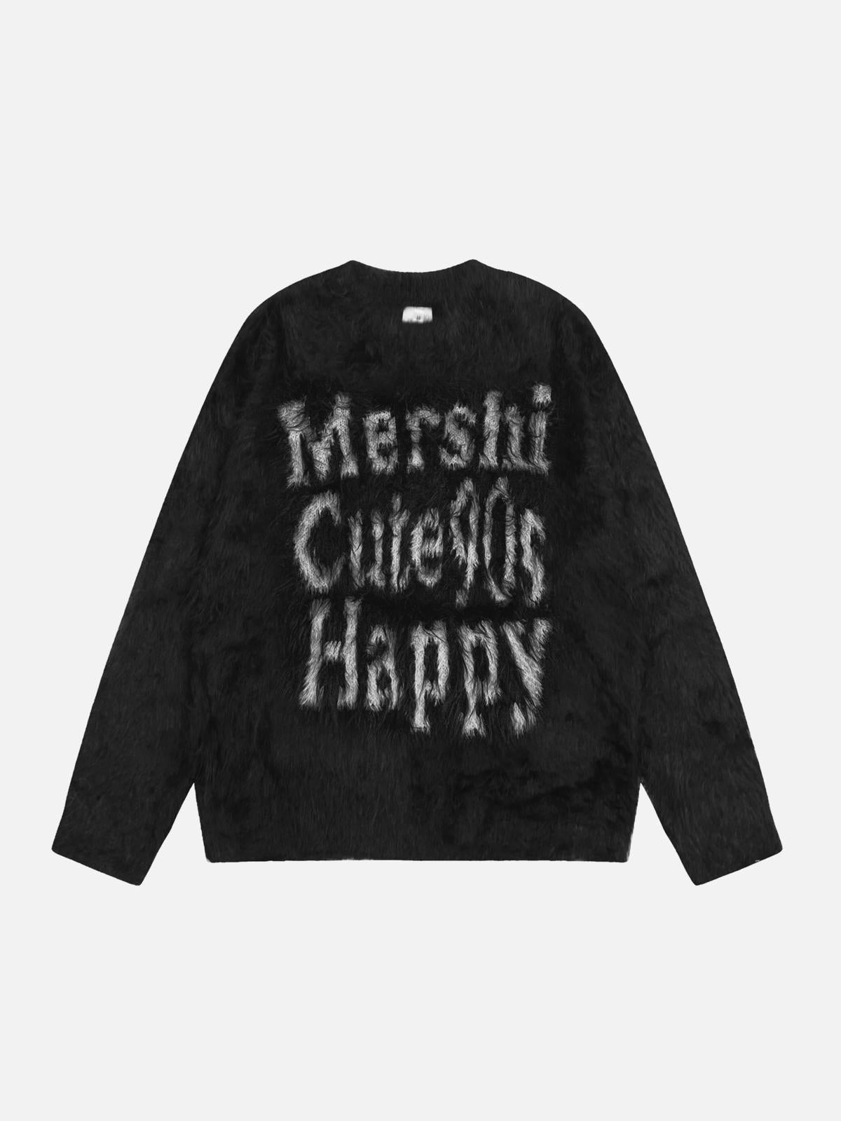 Vintage Contrast Letter Sweater