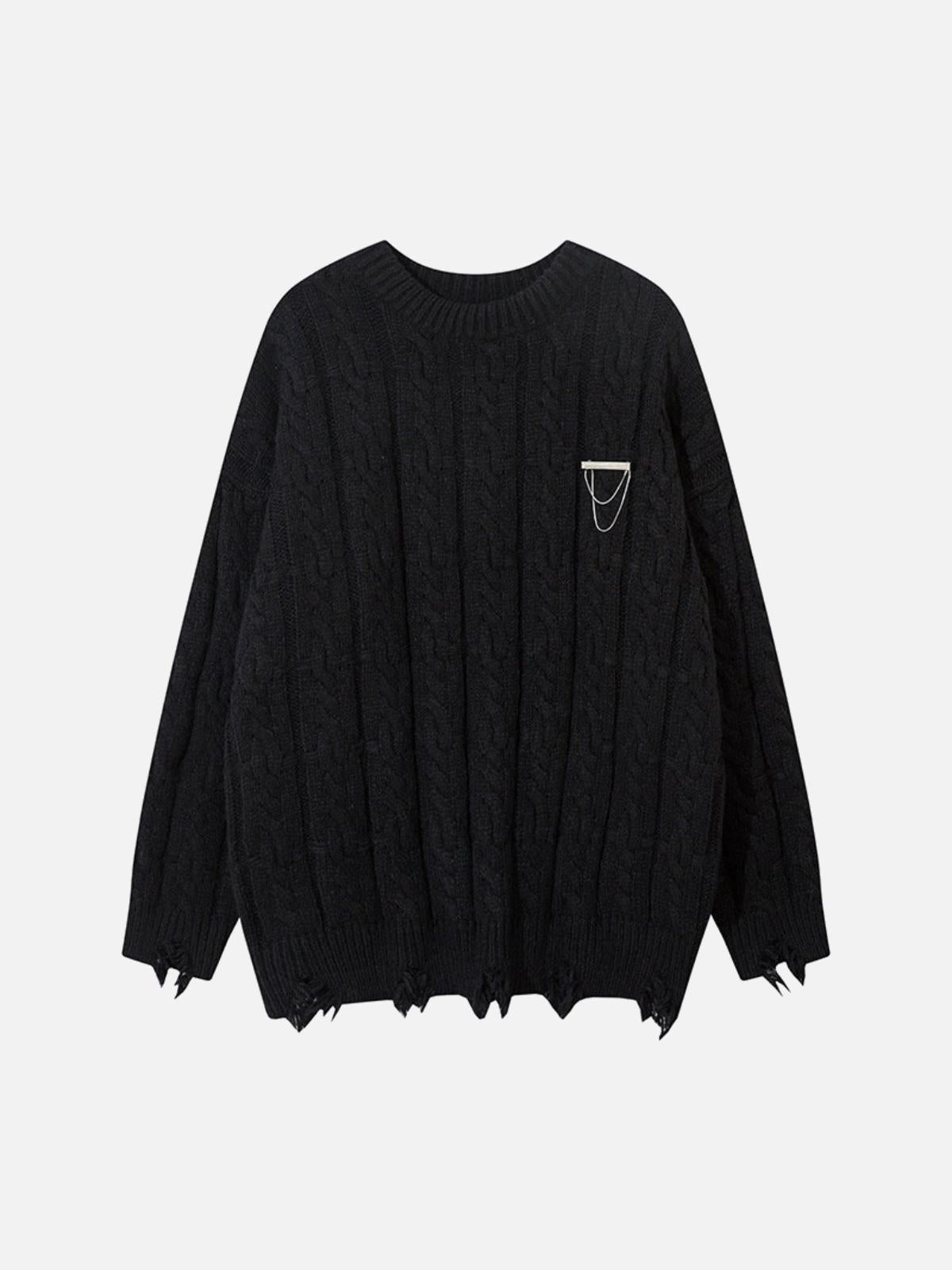 Vintage Curled dough twists Damage Flow Sweater