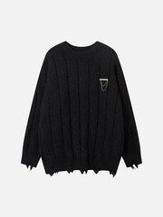 Vintage Curled dough twists Damage Flow Sweater