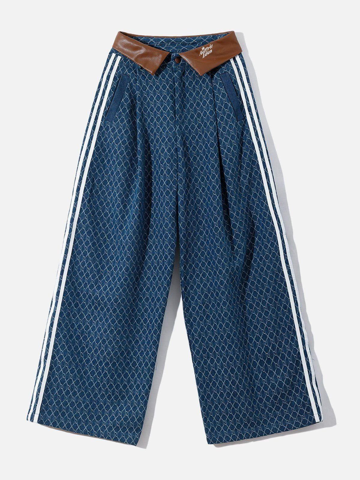 Vintage Denim Jacquard Baggy Jeans