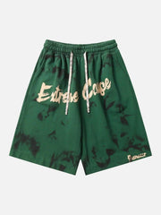 Vintage Dirty Elastic Drawstring Loose Shorts
