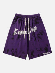 Vintage Dirty Elastic Drawstring Loose Shorts