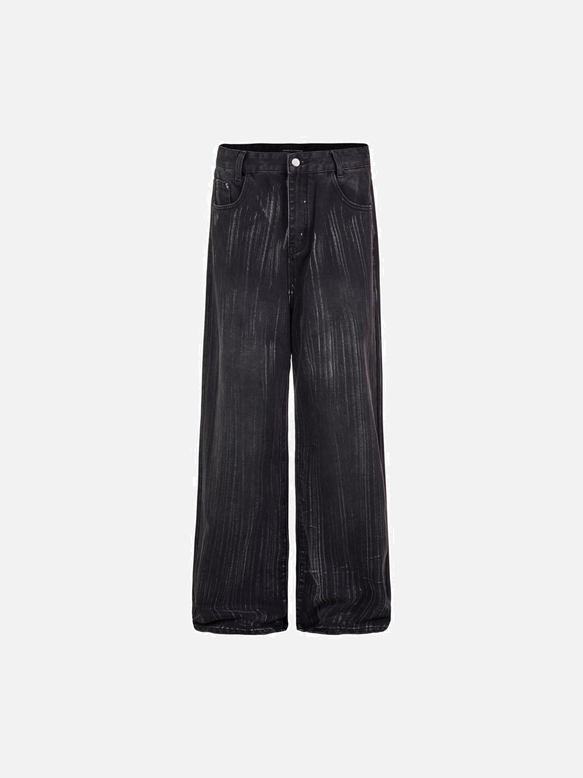 Vintage Distressed Scratched Tie-Dye Jeans