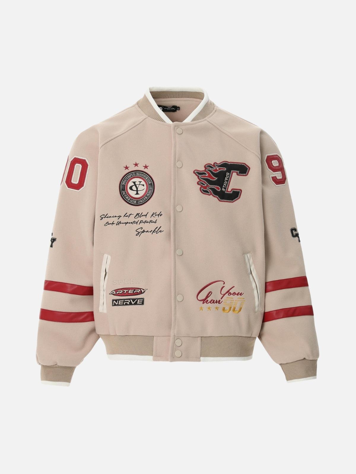 Vintage Embroidered Varsity Baseball Jacket