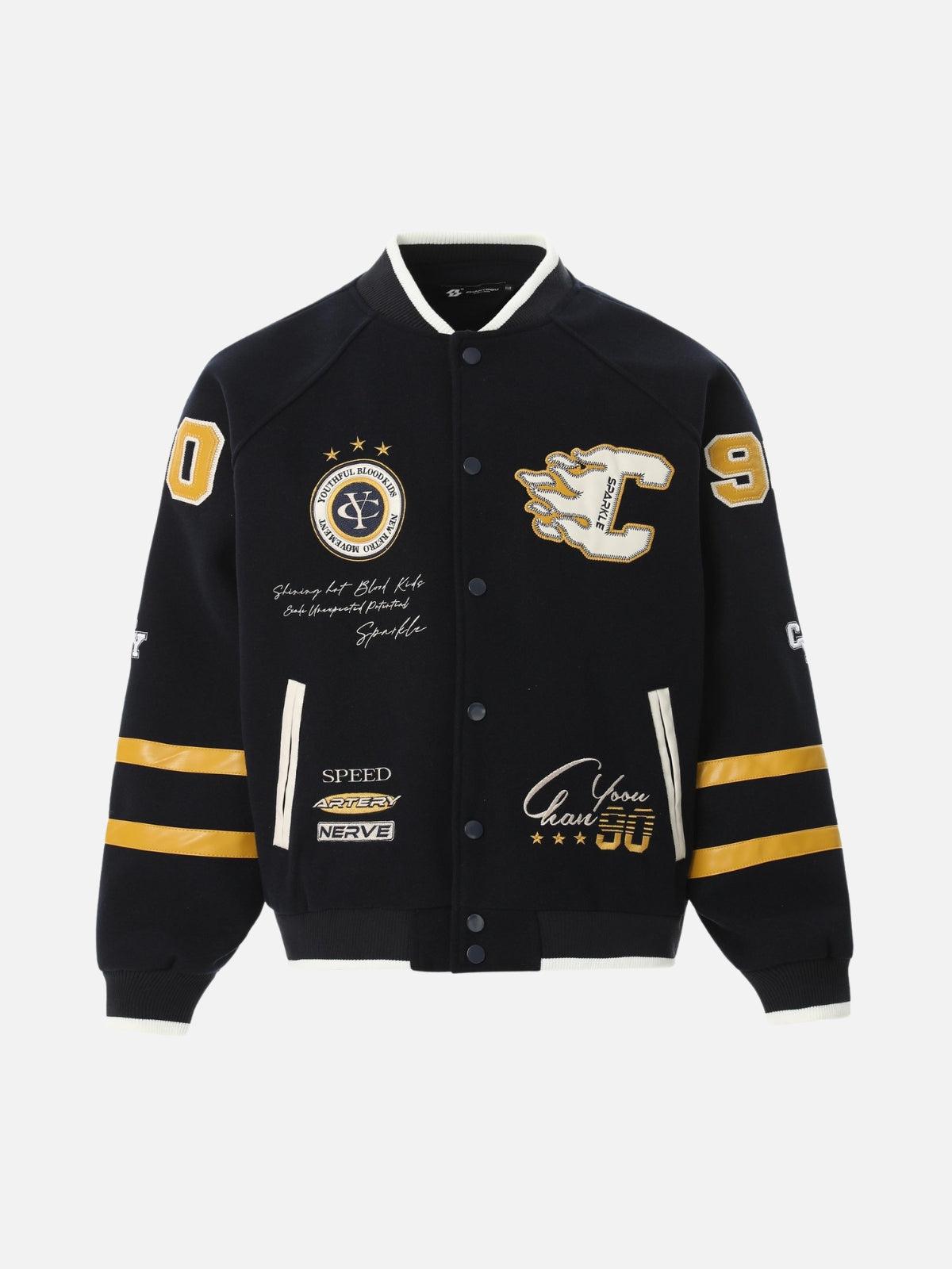 Vintage Embroidered Varsity Baseball Jacket