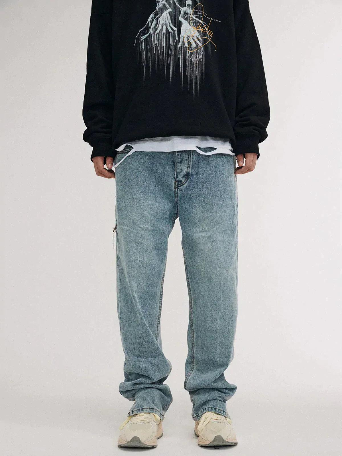 Vintage Frayed Wash Jeans