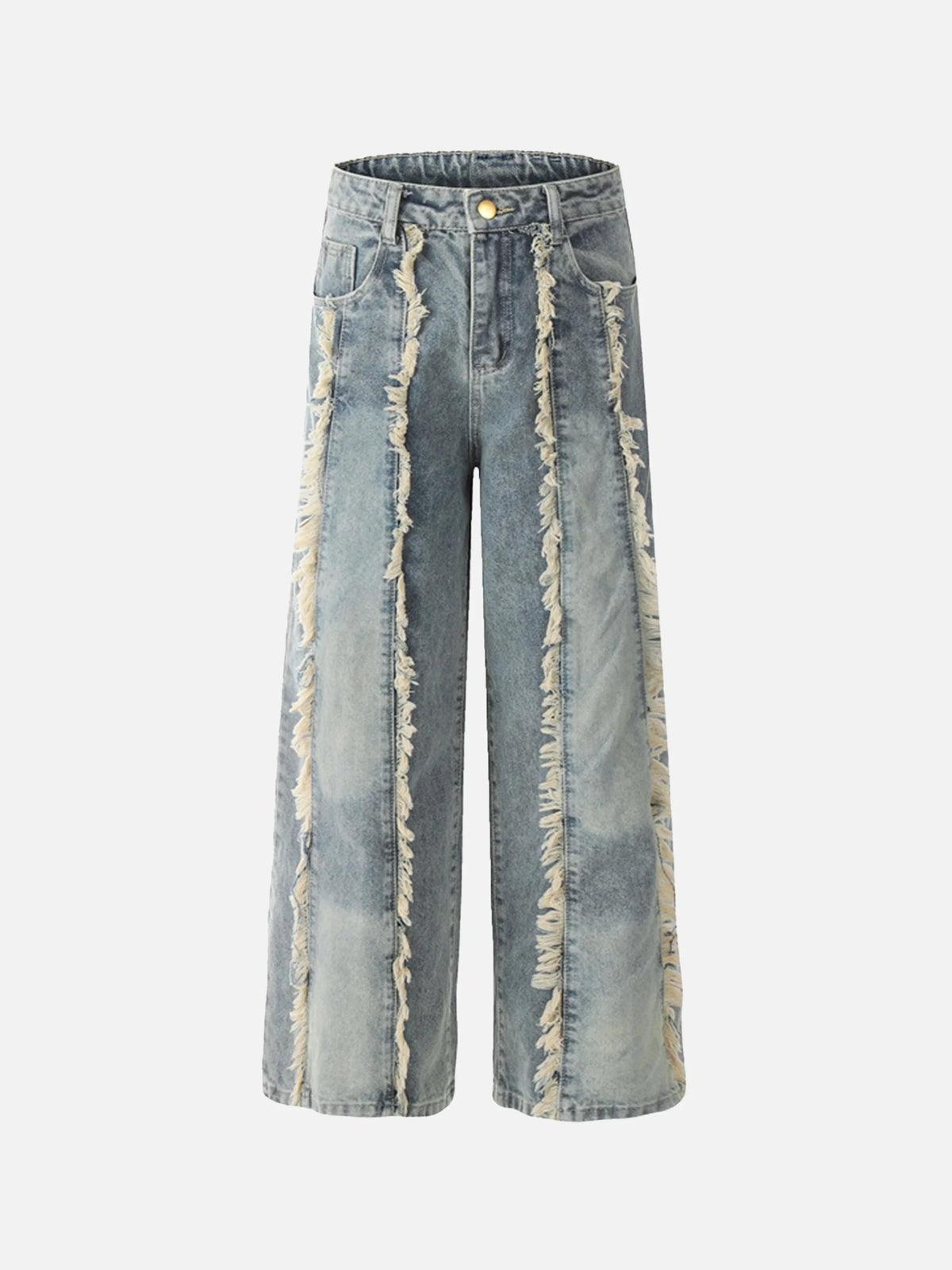 Vintage Fringed Raw-Edge Jeans