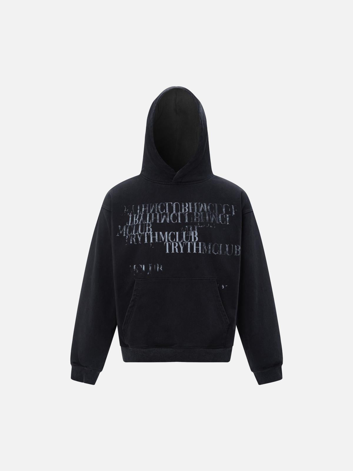 Vintage Gradient Slogan Letters Print Hoodie