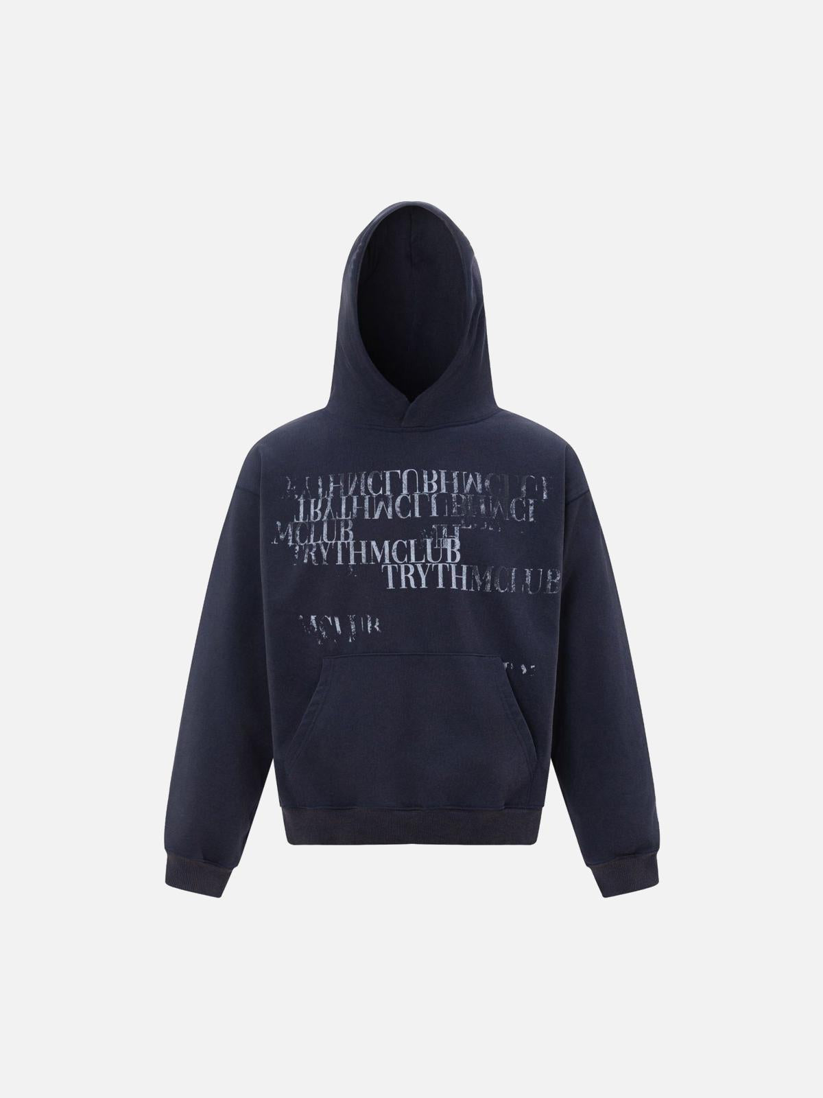 Vintage Gradient Slogan Letters Print Hoodie