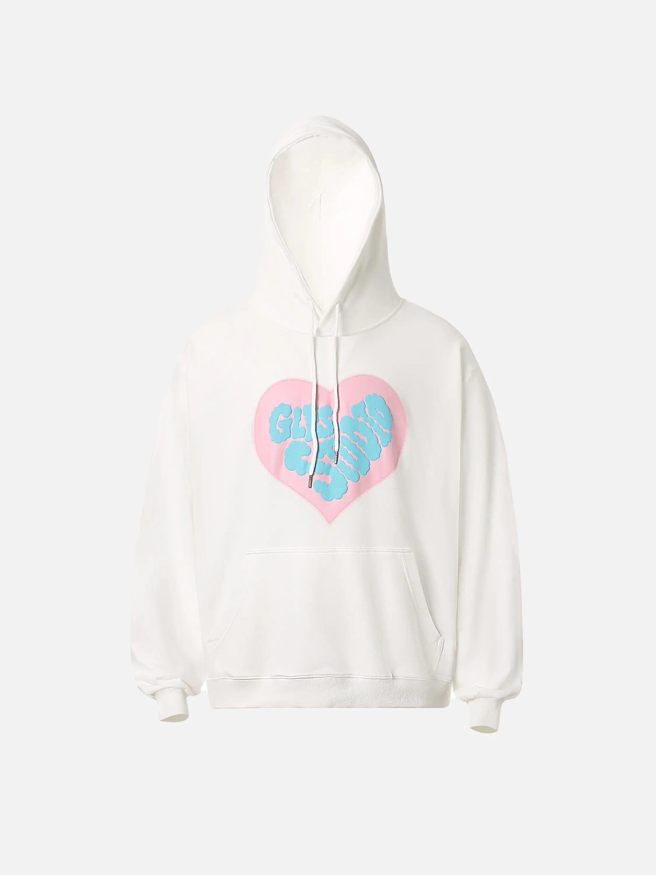 Vintage Heart Print Hoodie