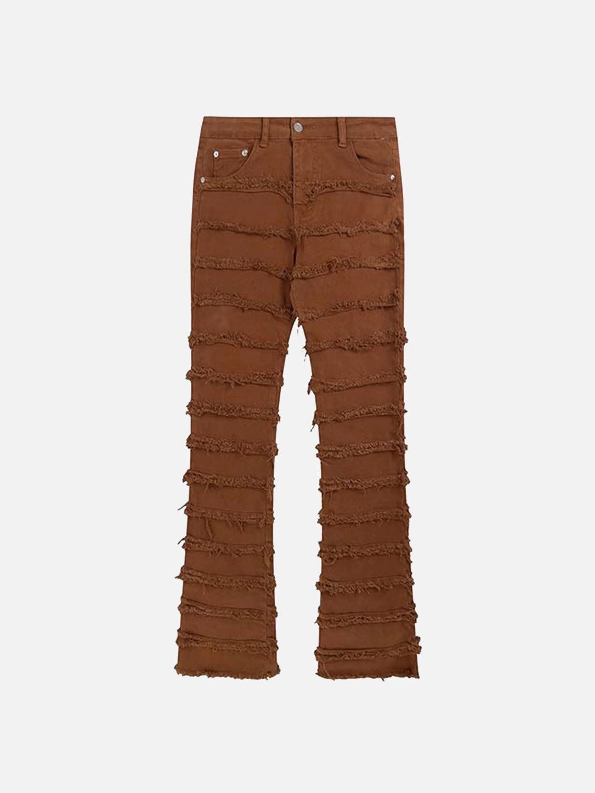 Vintage Layered Raw Edge Slim Jeans