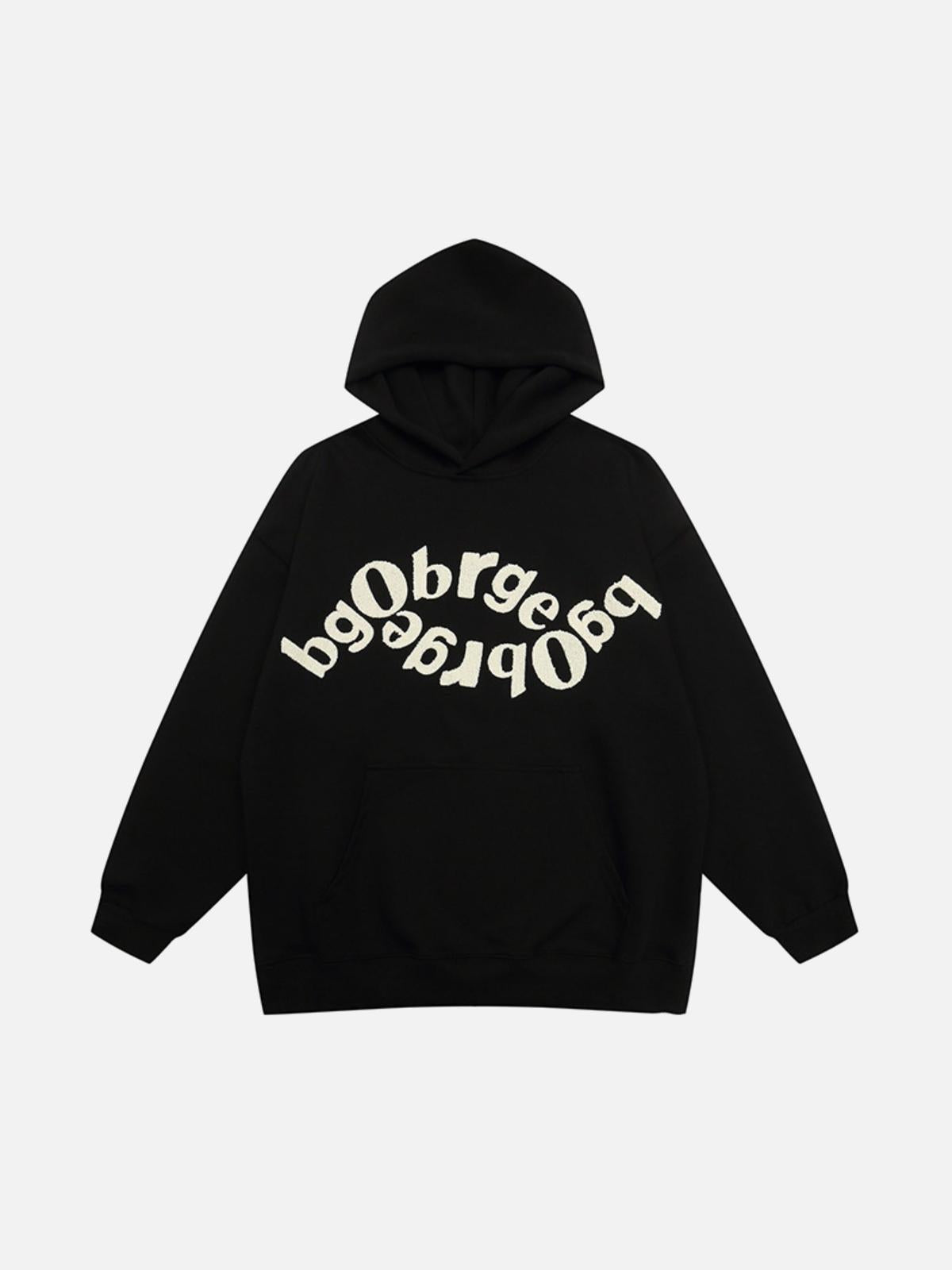 Vintage Letters Towel Embroidery Hoodie