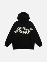 Vintage Letters Towel Embroidery Hoodie
