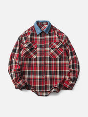 Vintage Plaid Long-Sleeved Shirt