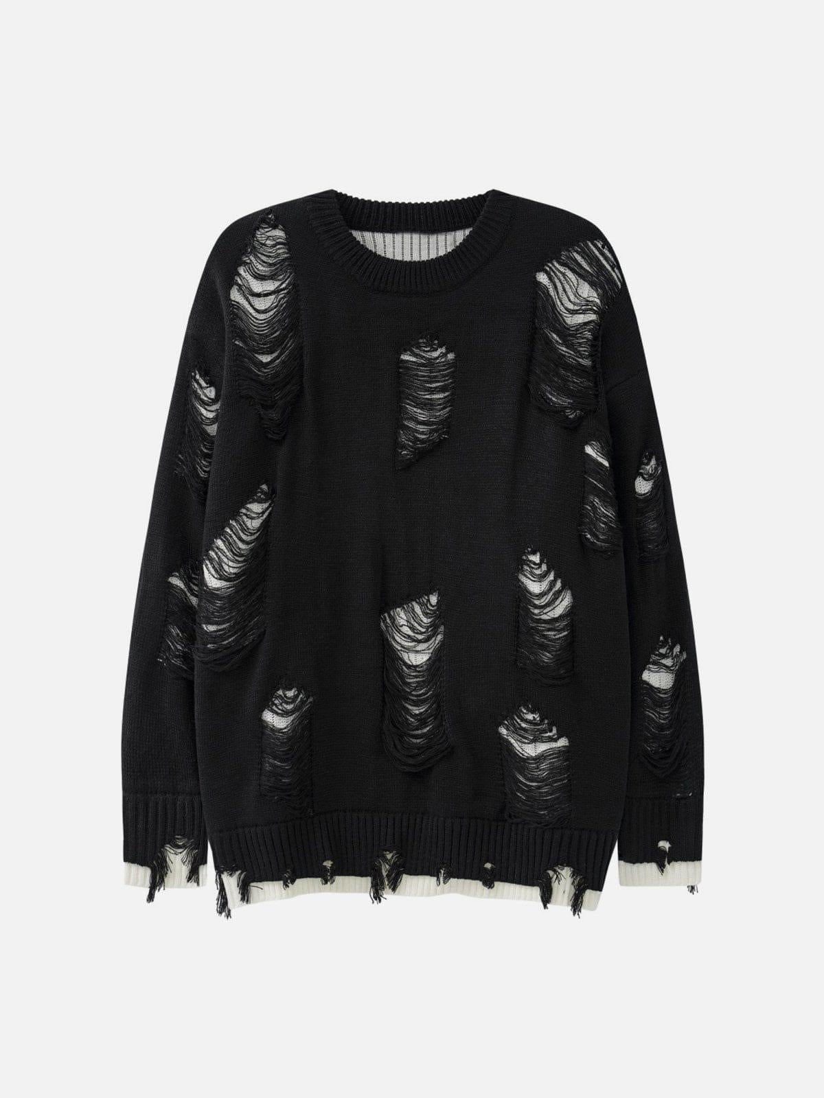 Vintage Ripped Hole Oversized Sweater