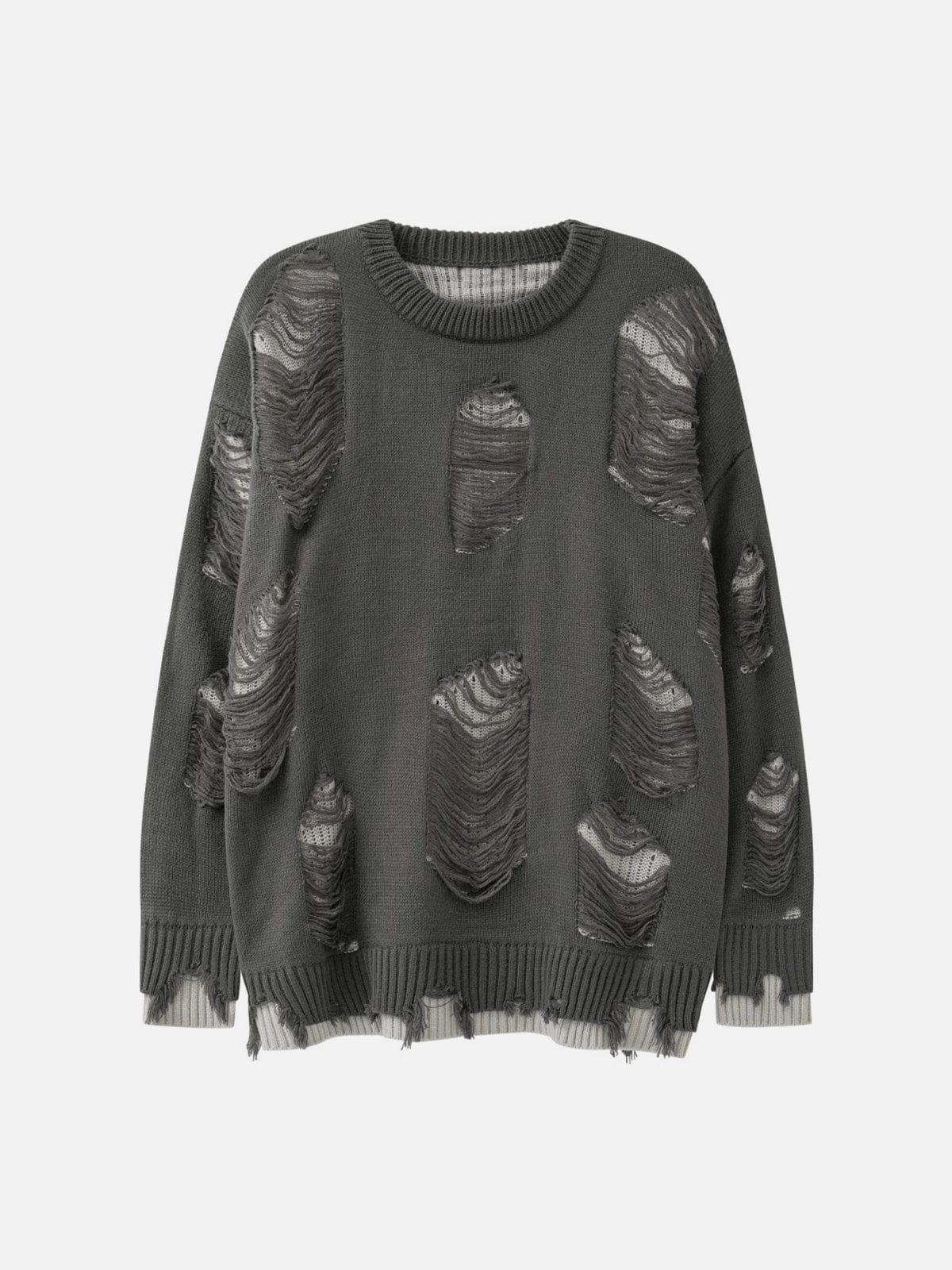 Vintage Ripped Hole Oversized Sweater