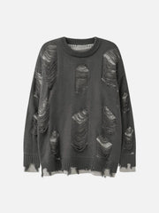 Vintage Ripped Hole Oversized Sweater