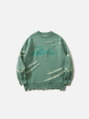 Vintage Ripped Lazy Style Sweater