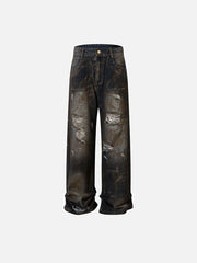 Vintage Ripped Washed Jeans