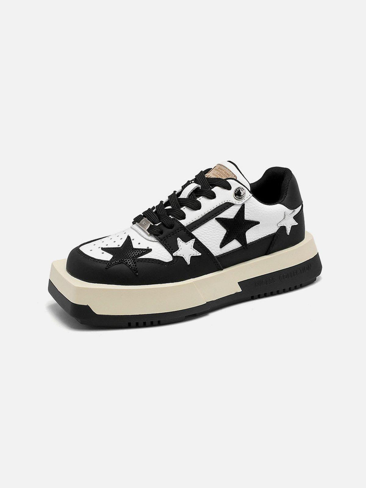 Vintage Star Patchwork Skate Shoes