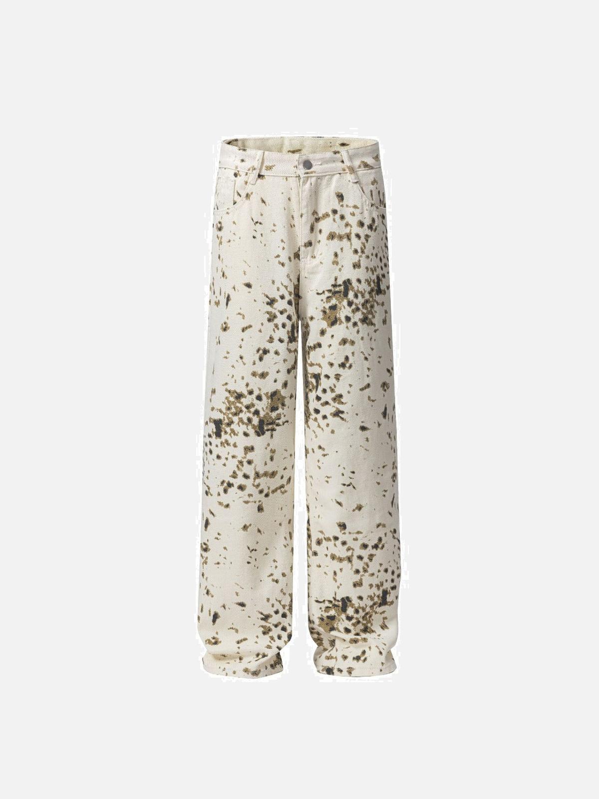 Vintage Tie-Dye Straight Jeans