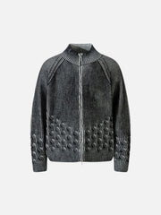 Vintage Turtleneck Zipper Cardigan