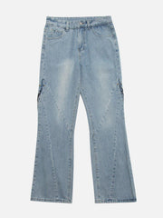 Vintage Wash Adjustable Zip Jeans