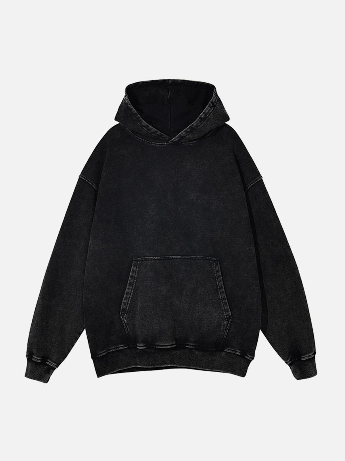 Vintage Wash Distressed Solid Hoodie
