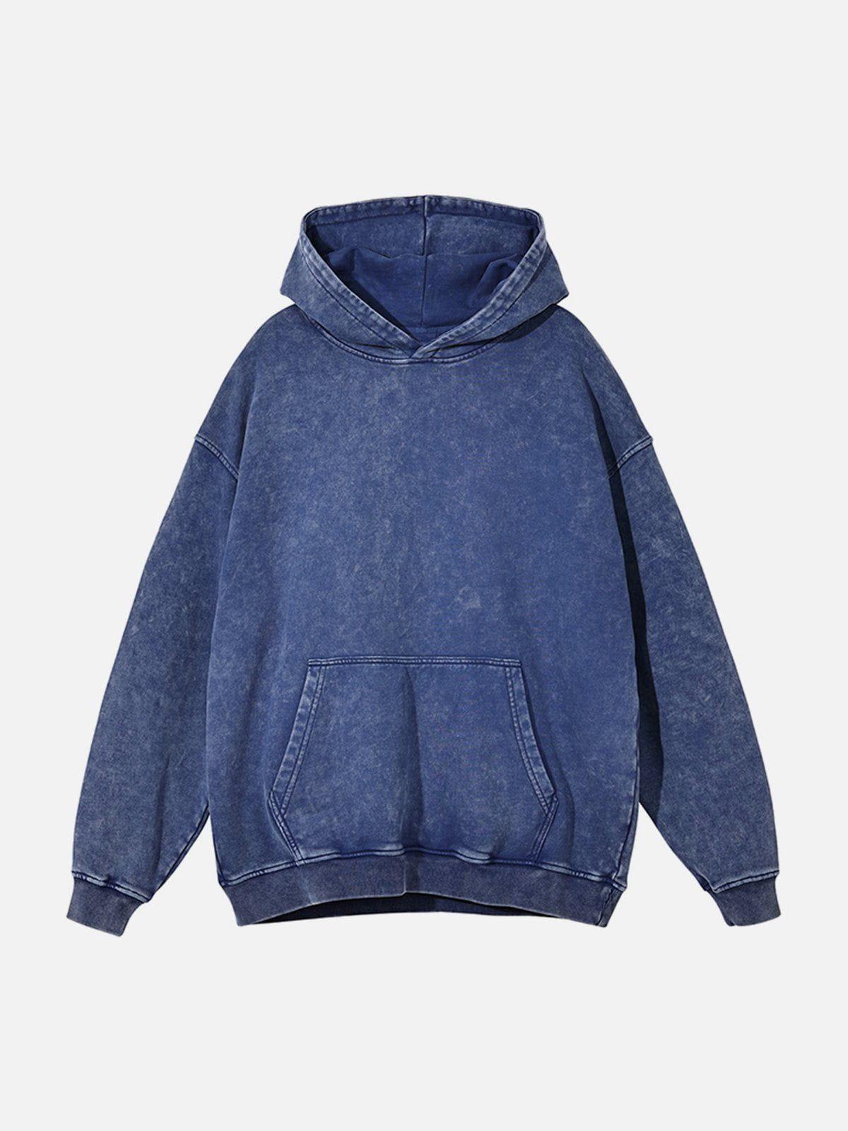Vintage Wash Distressed Solid Hoodie