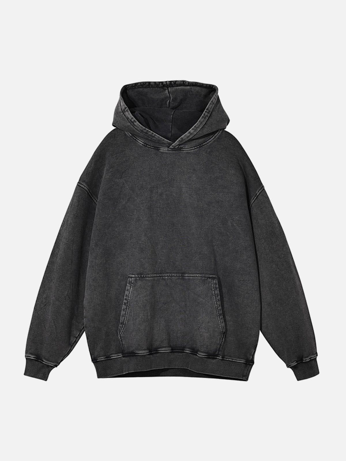 Vintage Wash Distressed Solid Hoodie