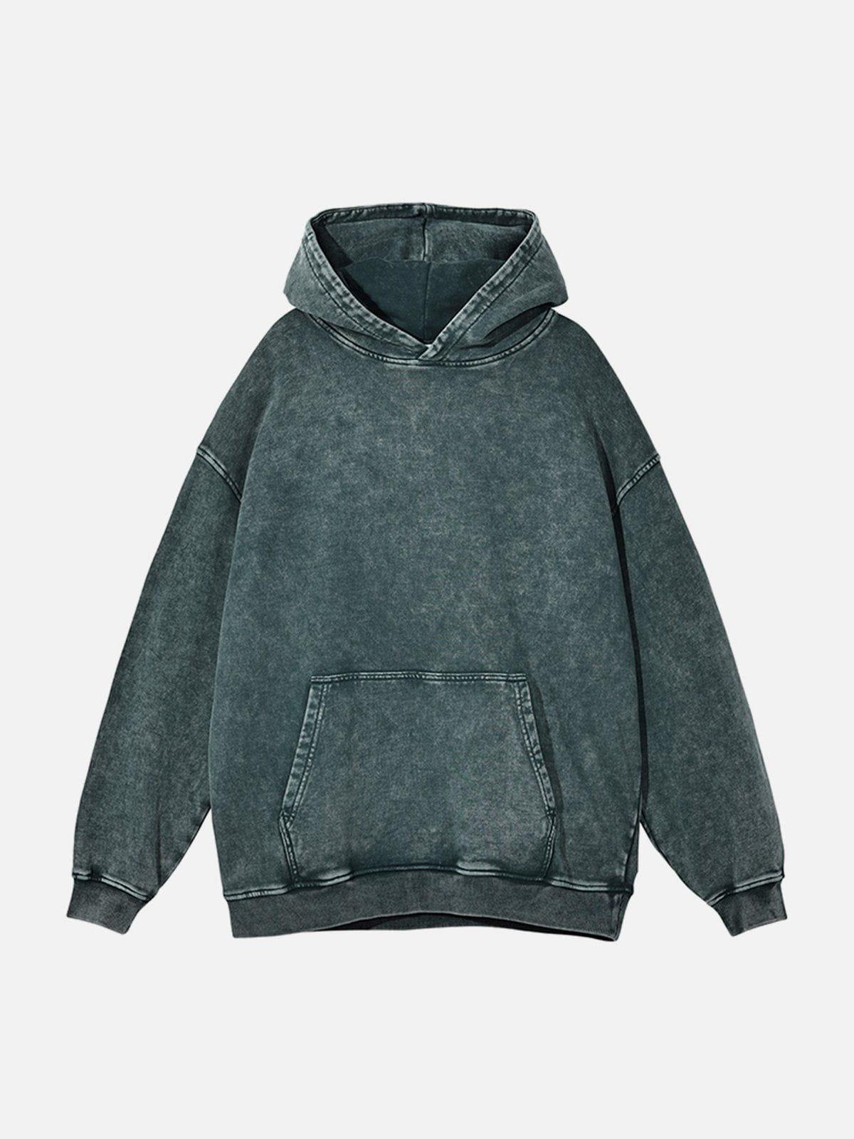 Vintage Wash Distressed Solid Hoodie