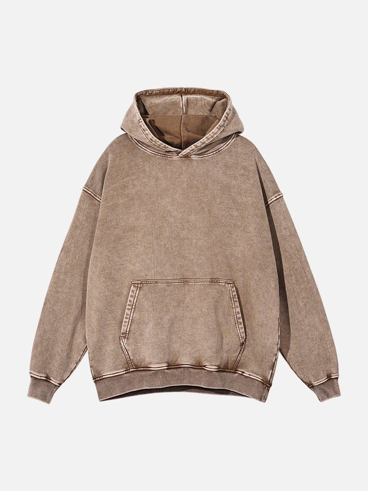 Vintage Wash Distressed Solid Hoodie
