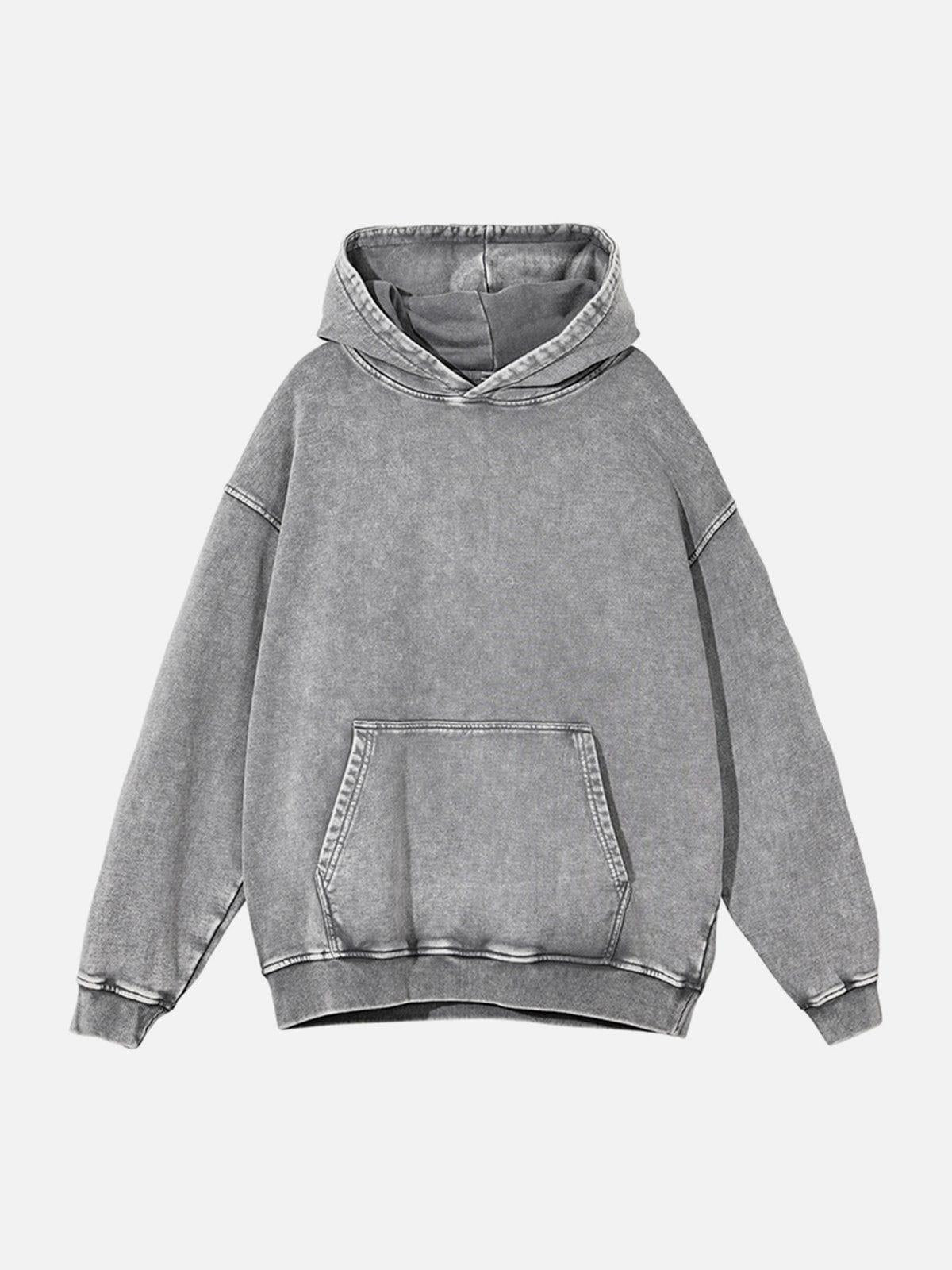 Vintage Wash Distressed Solid Hoodie