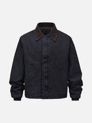 Vintage Washed Distressed Quilted Work Jacket