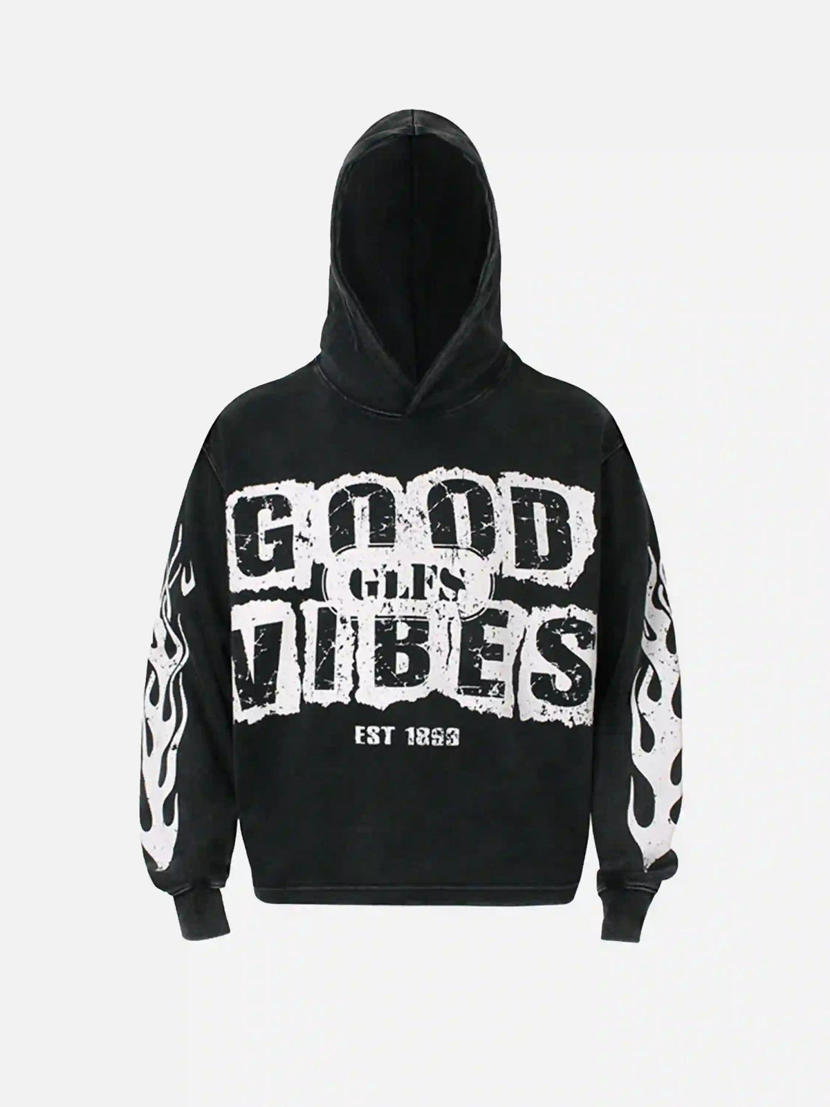 Vintage Washed Letter Print Hoodie