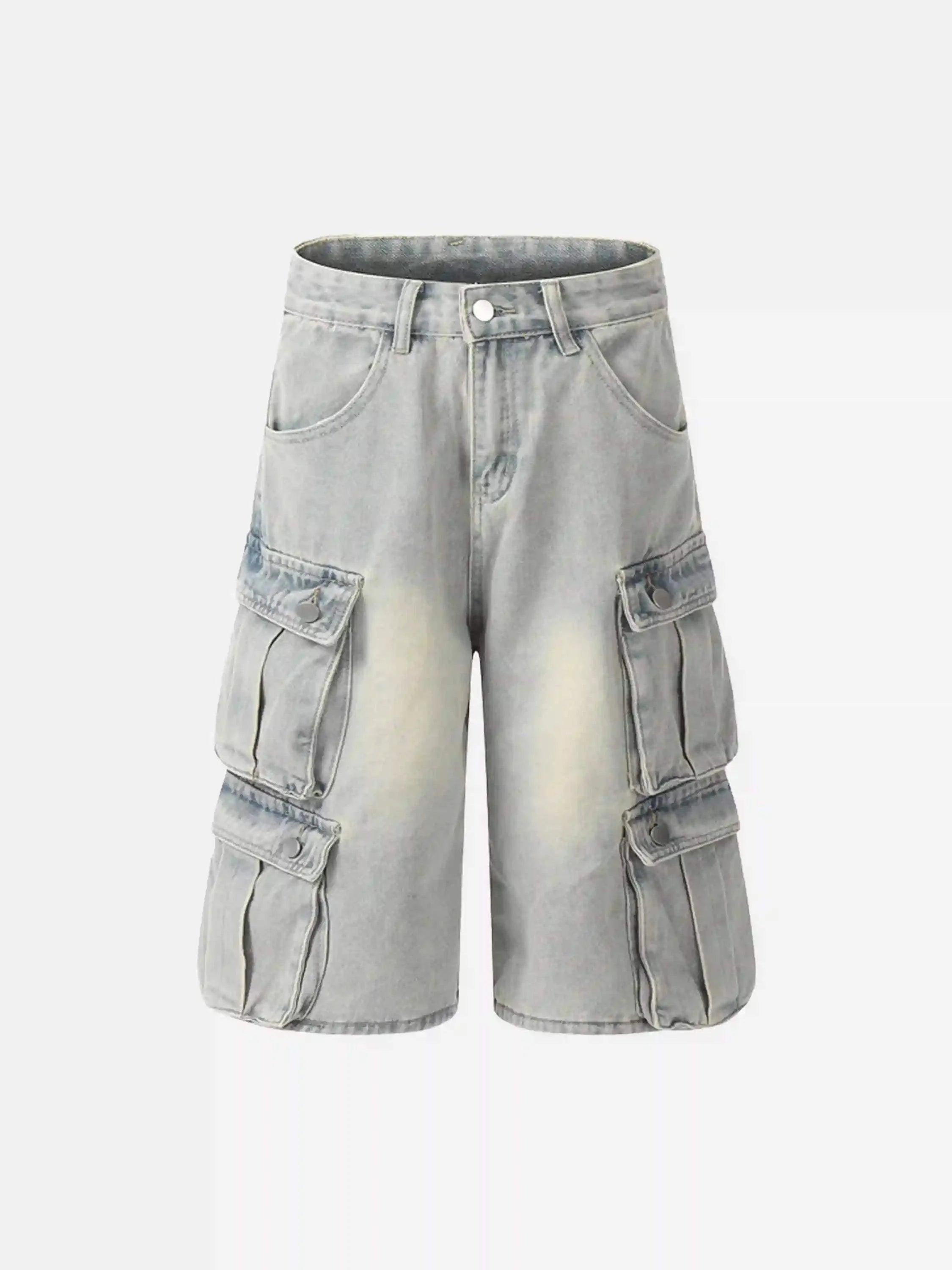 Vintage Washed Loose Wide-Leg Denim Jorts