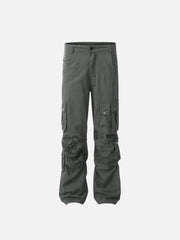 Vintage Water-Slurry Print Cargo Pants
