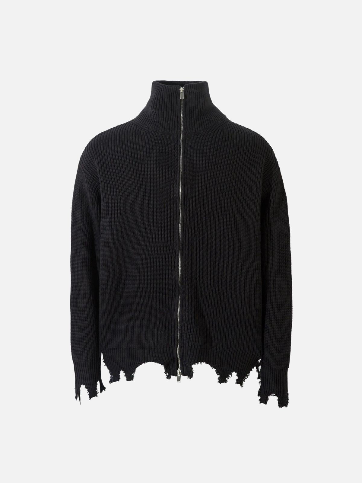 Vintage Worn Loose zipper Sweater