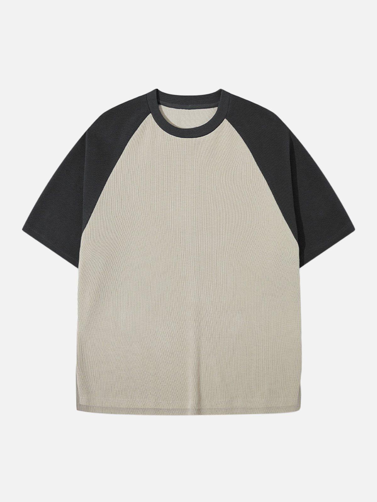 Waffle Stitching Contrast Tee