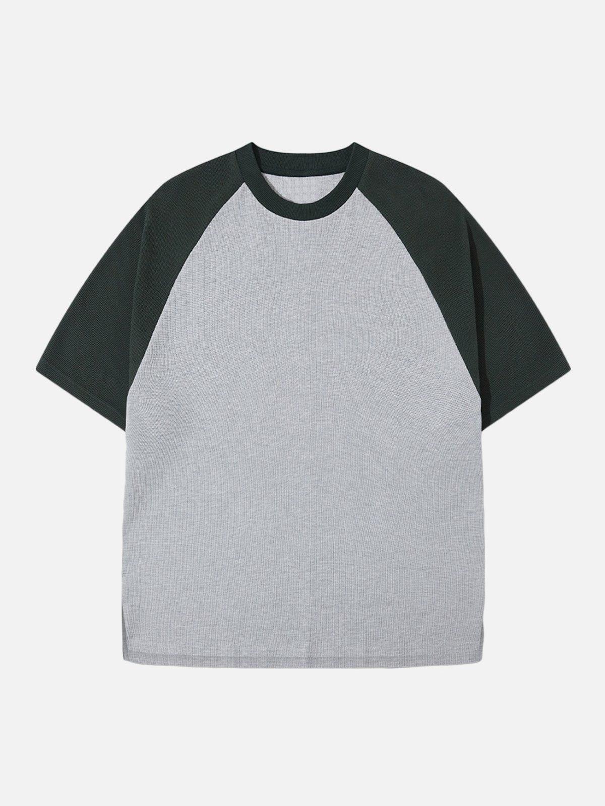 Waffle Stitching Contrast Tee