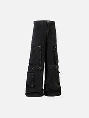Washed Cargo Jeans