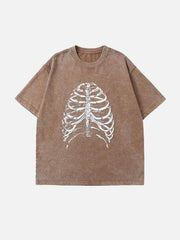 Washed Body Skeleton Print Tee