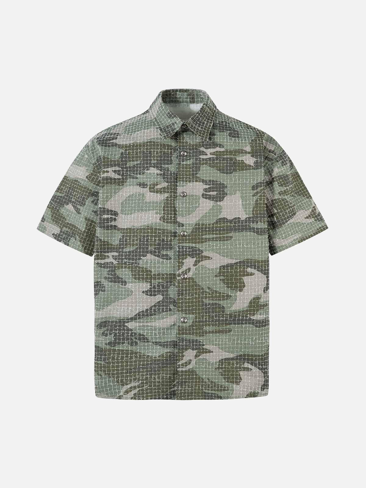 Washed Brushed Camouflage Short Sleeve Shirt