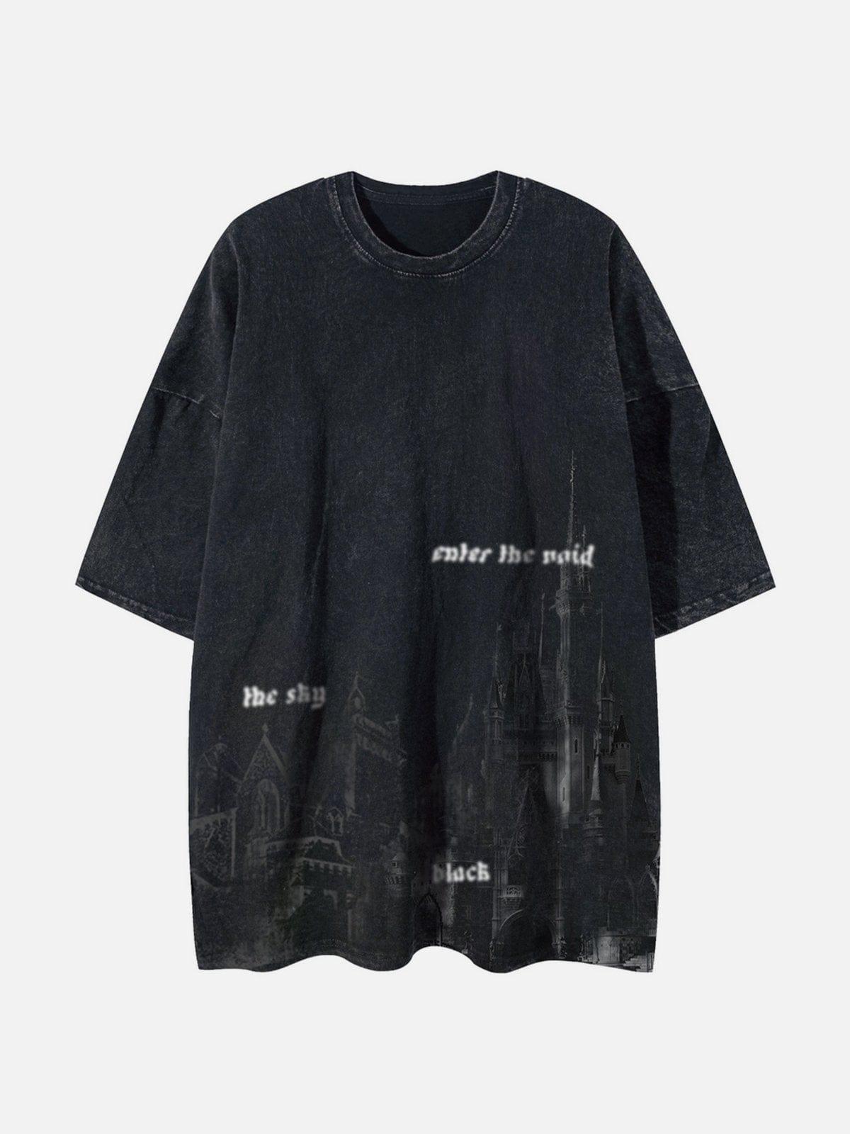 Washed Castle Print Tee