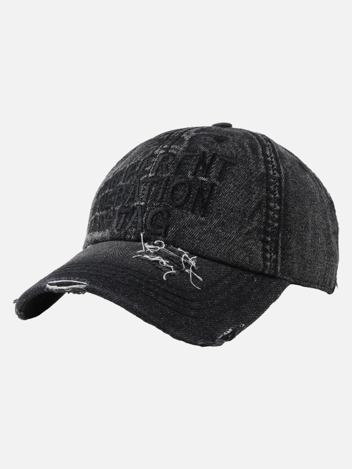 Washed "DIFFERENT GENERATION" Denim Baseball Cap