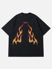 Washed Flame Print Tee