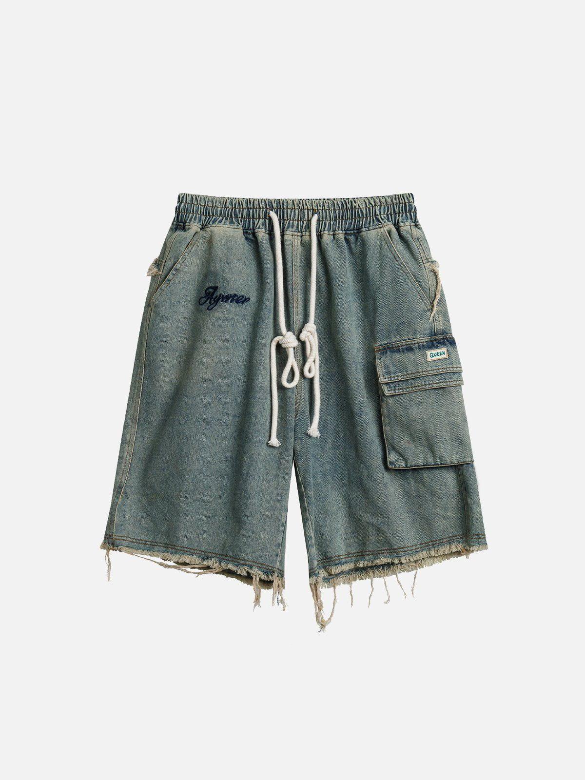 Washed Fringe Jorts