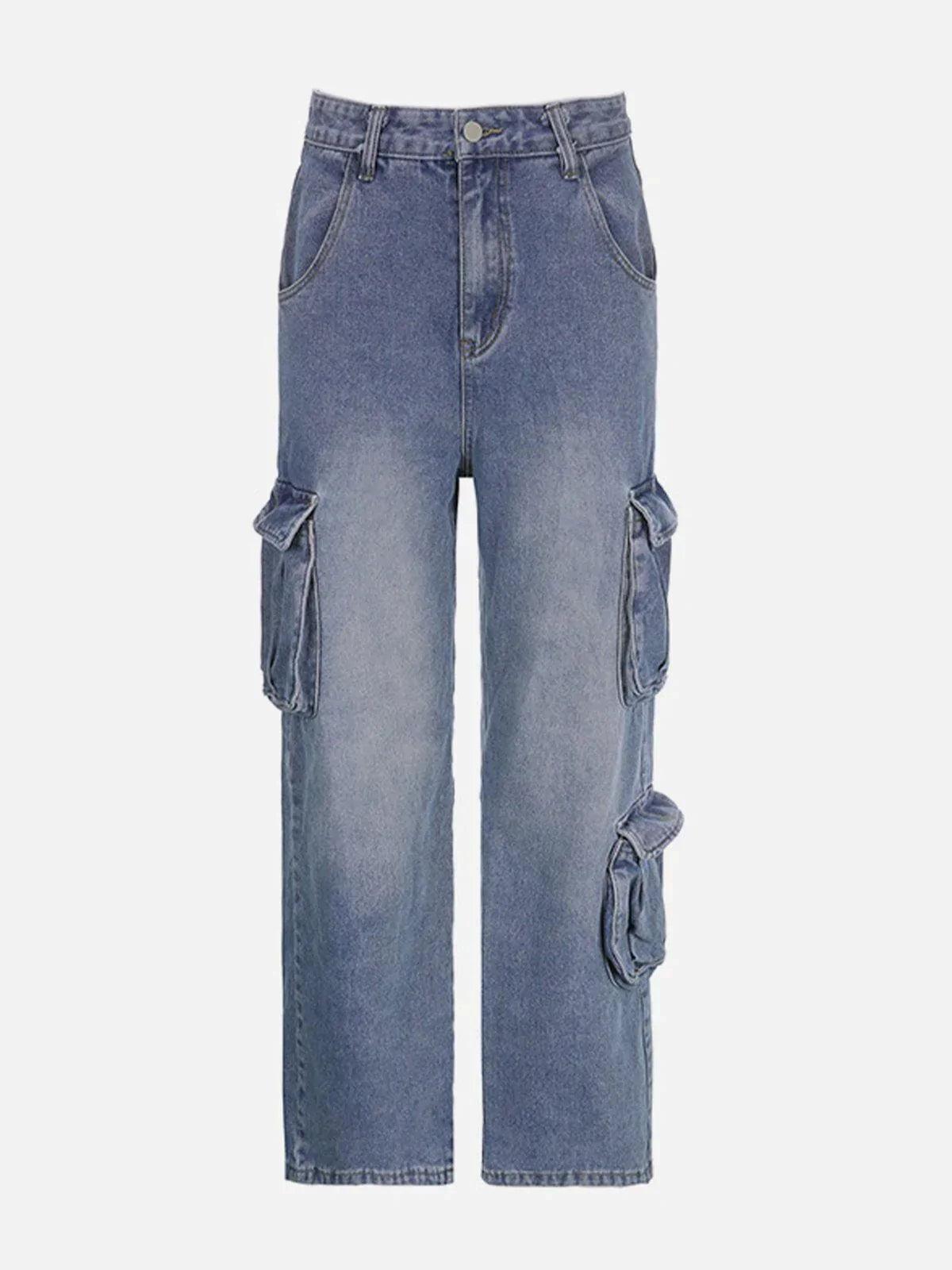 Washed Gradient High Rise Straight Leg Jeans