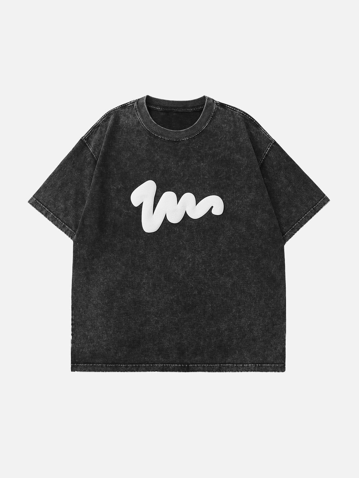 Washed Graffiti Print Tee